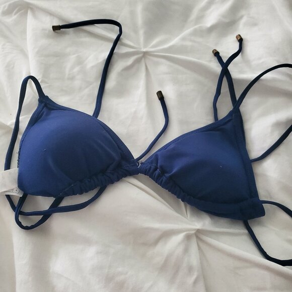 Navy Triangle Bathing Suite Top Swim Suite - Juniors M - Picture 6 of 13